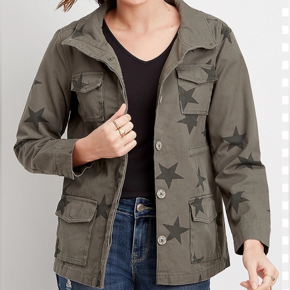 Vigoss Women’s Military Inspired Star Print Utility Jacket, Medium - Picture 6 of 6